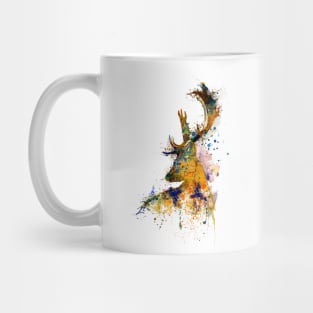 Deer Head Watercolor Silhouette Mug